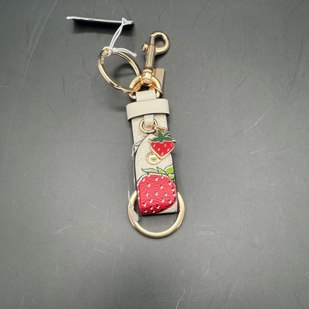 Coach Strawberry Trigger Snap  Keychain